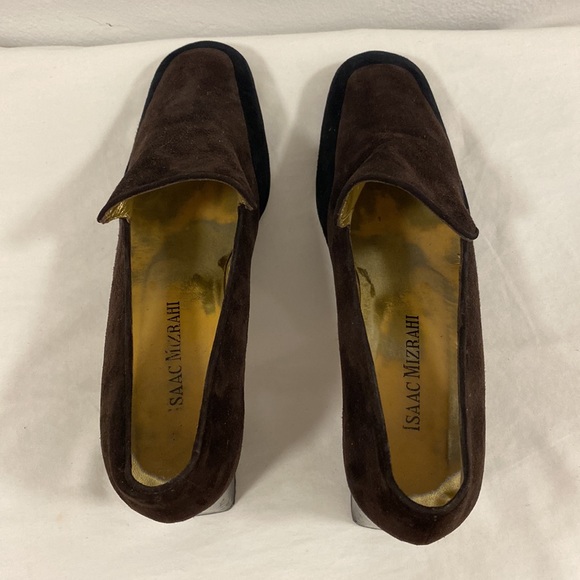 Isaac Misrachi chunky loafer heel, size 8.5, brown and black - Picture 4 of 12